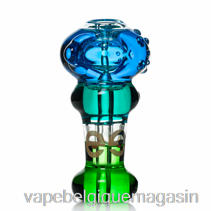 Vape Jus Cheech Verre Triple Cuillère Congelable Pipe à Main Bleu / Sarcelle / Vert